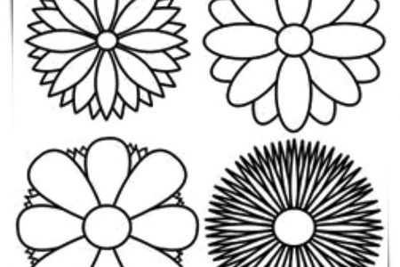 140 dibujos de flores para Colorear - Dibujo imágenes - Dibujos de flores de 6 petalos a4 Dibujos de flores de 6 petalos a4