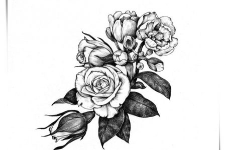 Dibujos de flores de amor a4