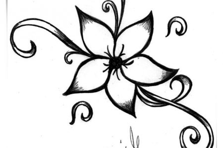 Dibujos flores marqueteria a4