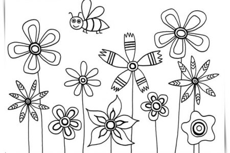 Dibujos flores niños a4
