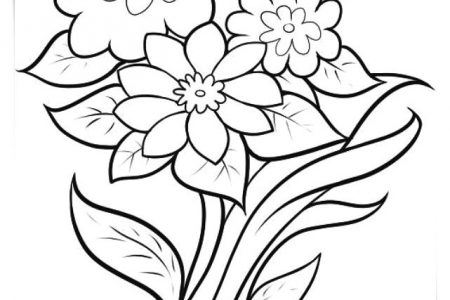 140 dibujos de flores para Colorear - Dibujo imágenes - Experimento colorear flores a4 Experimento colorear flores a4