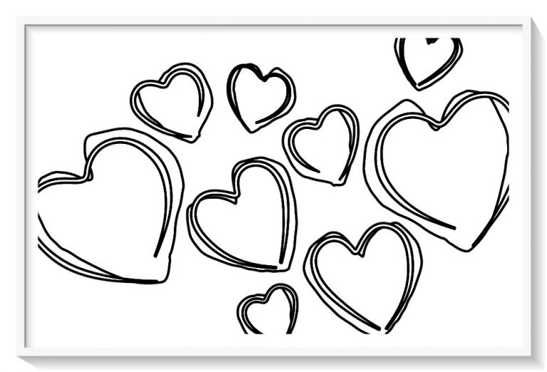 corazones para pintar y recortar 🥇 Dibujo imágenes