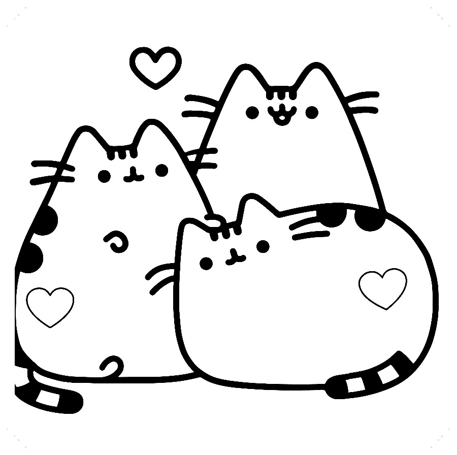 dibujos para colorear gatos kawaii