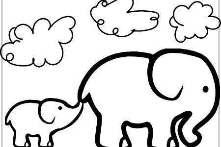 colorear elefante infantil