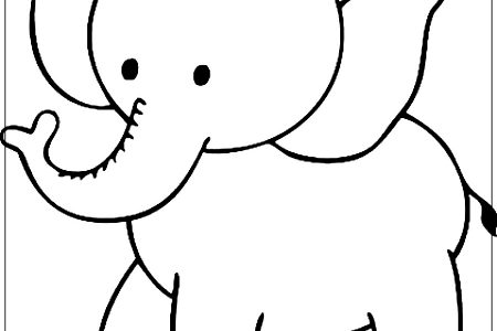 dibujos para colorear de elefantes faciles