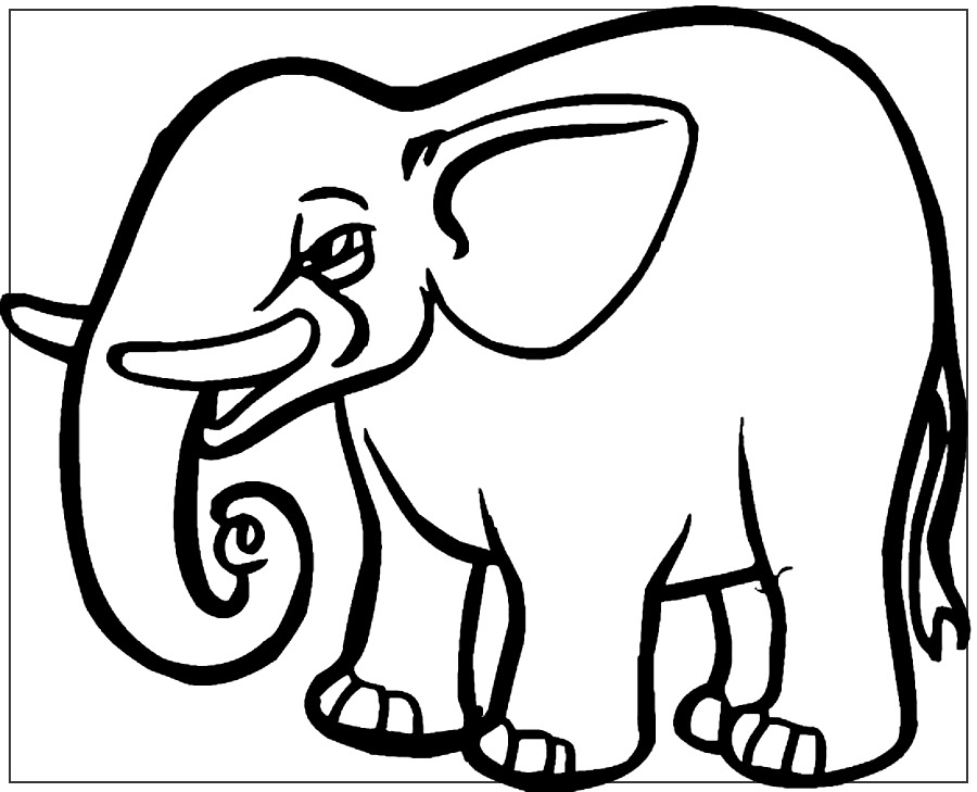 elefantes para colorear faciles