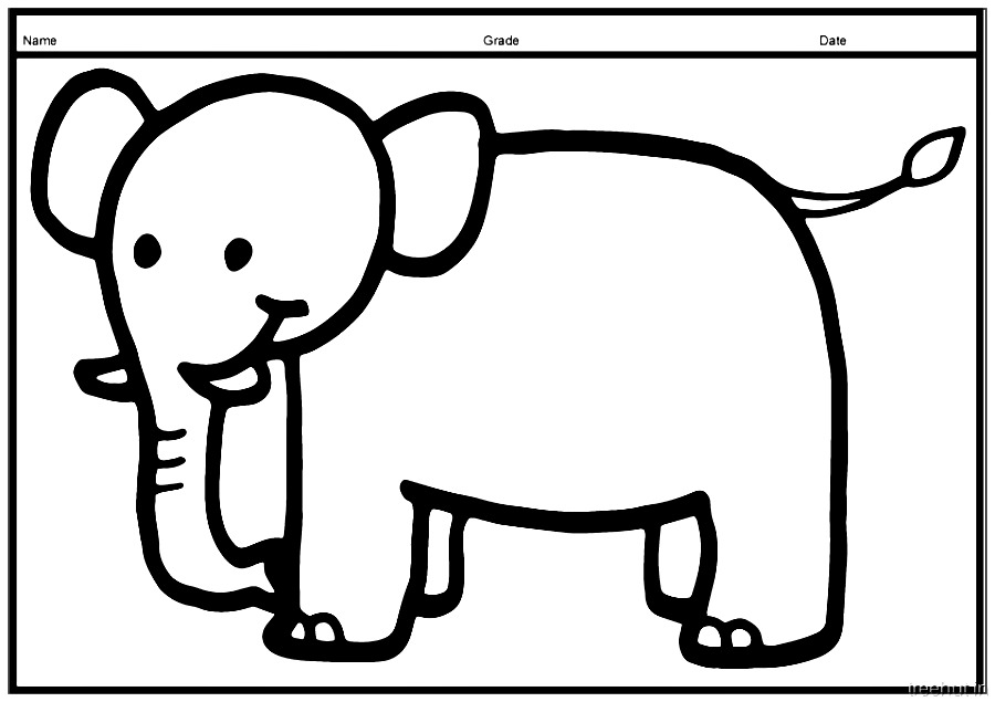 elefantes para colorear kawaii