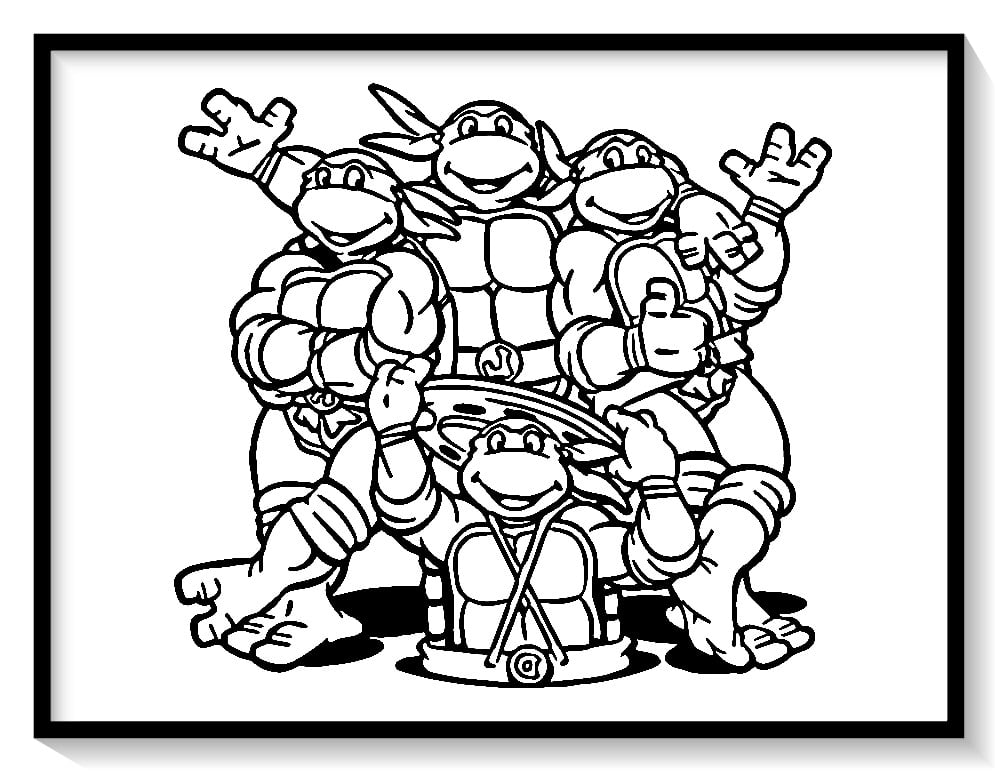 tortugas ninja 2 colorear