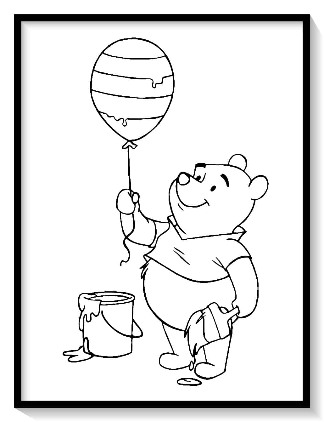 dibujos para colorear de winnie pooh con corazones