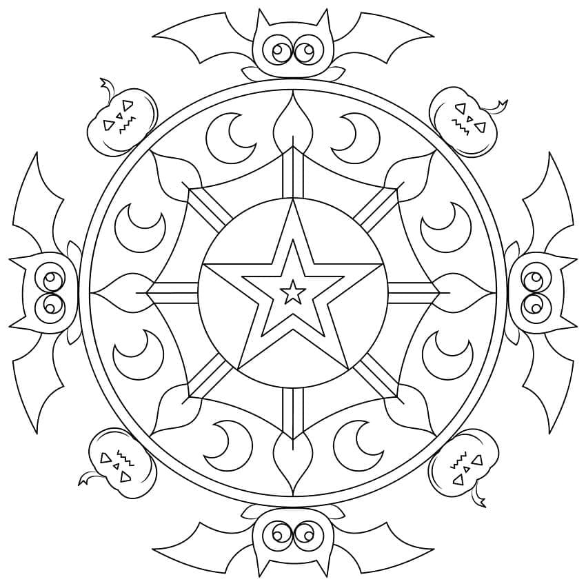 Dibujos de Mandalas de Halloween para Colorear