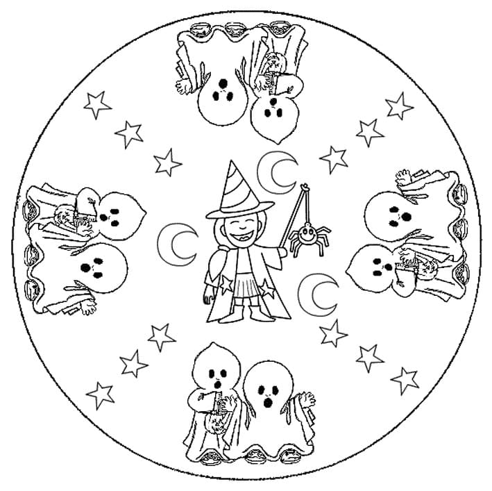Dibujos de Mandalas de Halloween para Colorear