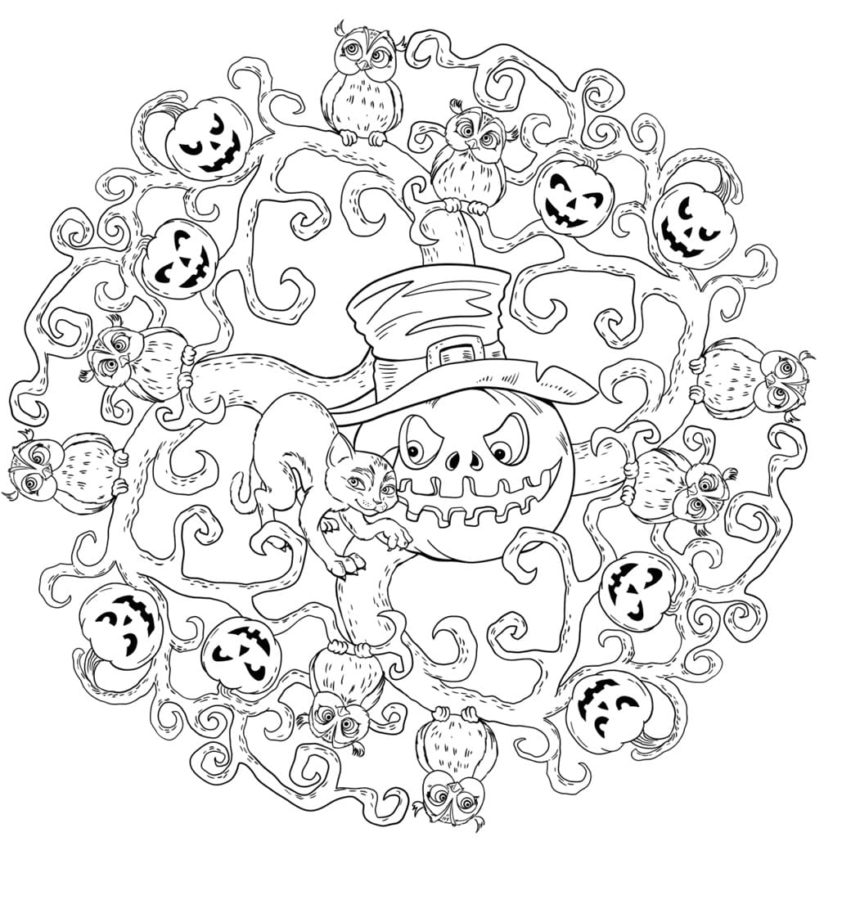 Dibujos de Mandalas de Halloween para Colorear