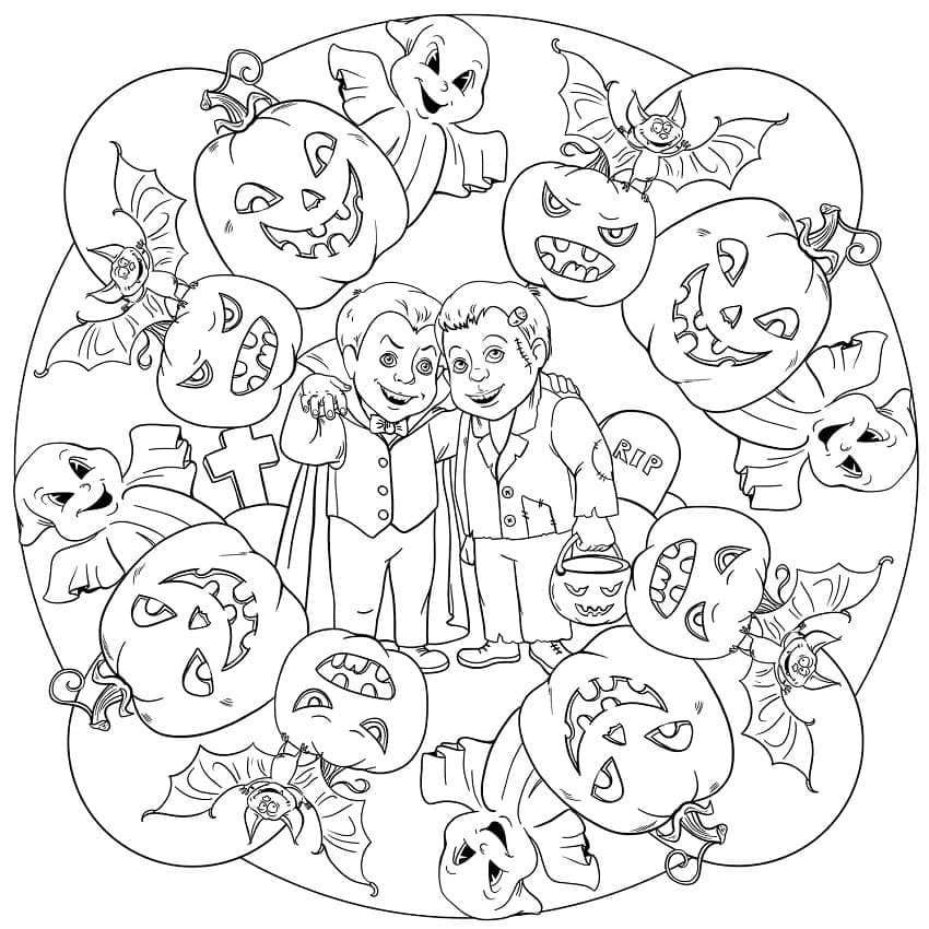 Dibujos de Mandalas de Halloween para Colorear