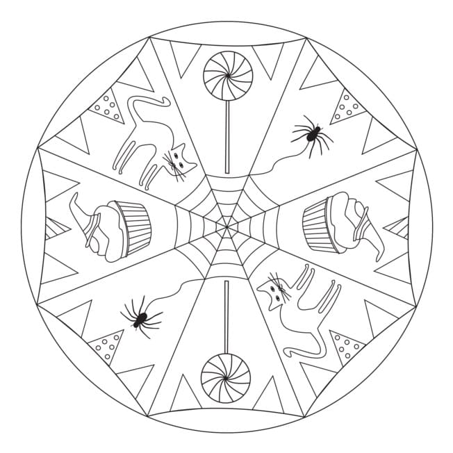 Dibujos de Mandalas de Halloween para Colorear