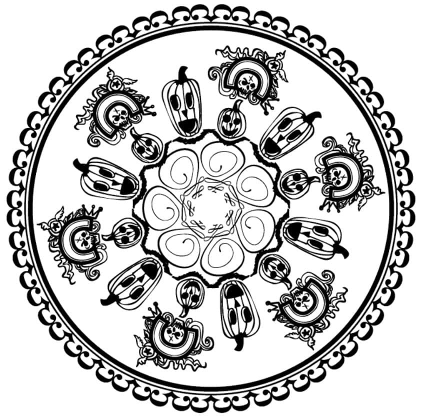 Dibujos de Mandalas de Halloween para Colorear