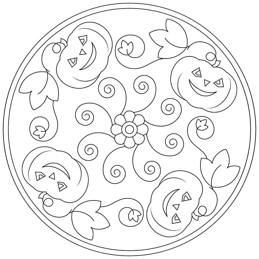 Dibujos de Mandalas de Halloween para Colorear
