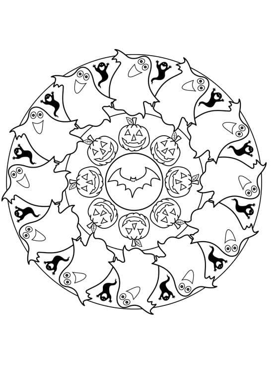 Dibujos de Mandalas de Halloween para Colorear