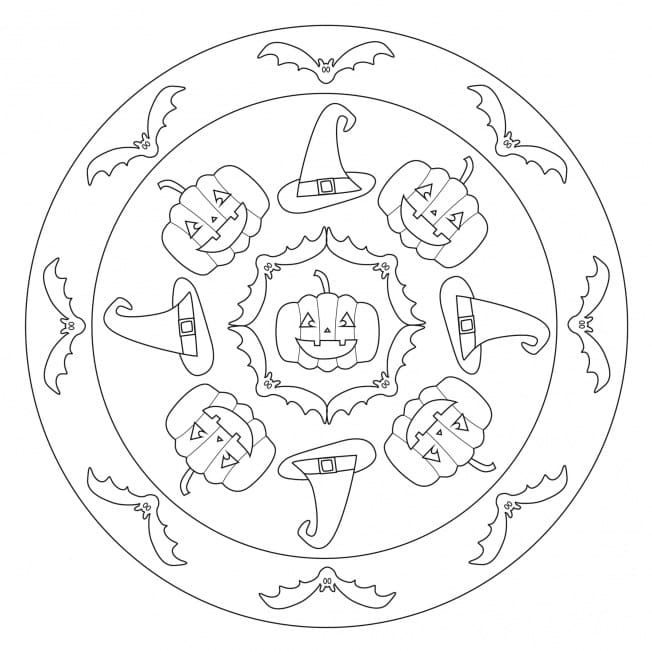 Dibujos de Mandalas de Halloween para Colorear