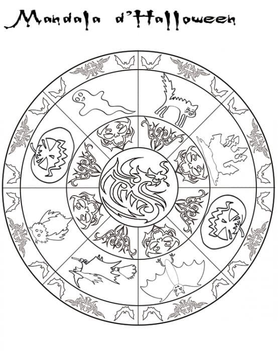 Dibujos de Mandalas de Halloween para Colorear