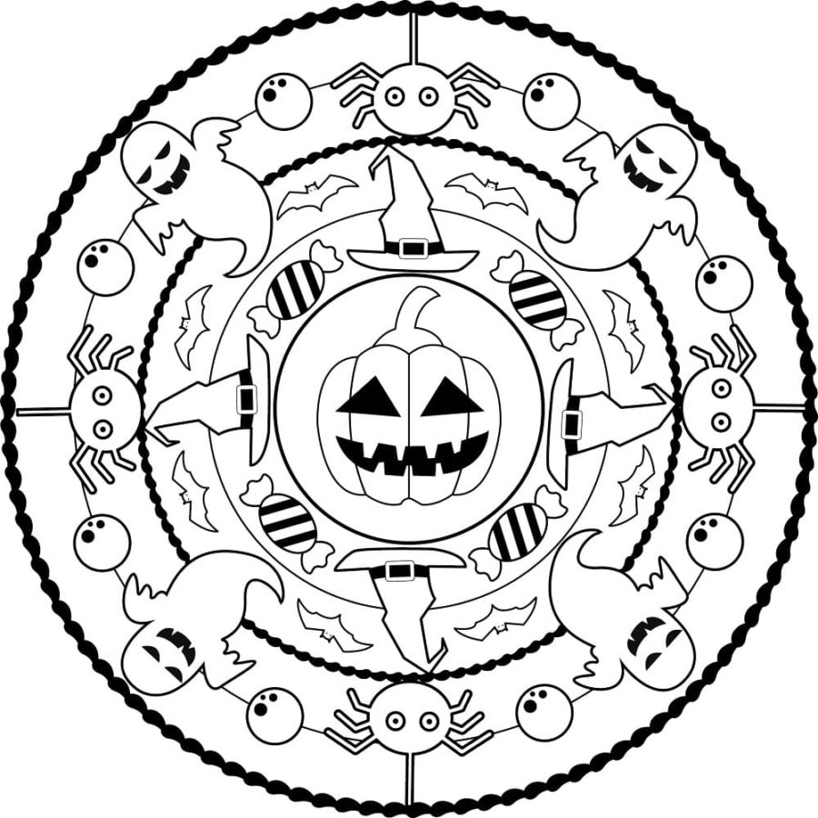 Dibujos de Mandalas de Halloween para Colorear