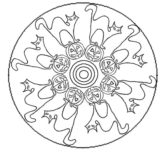 Dibujos de Mandalas de Halloween para Colorear