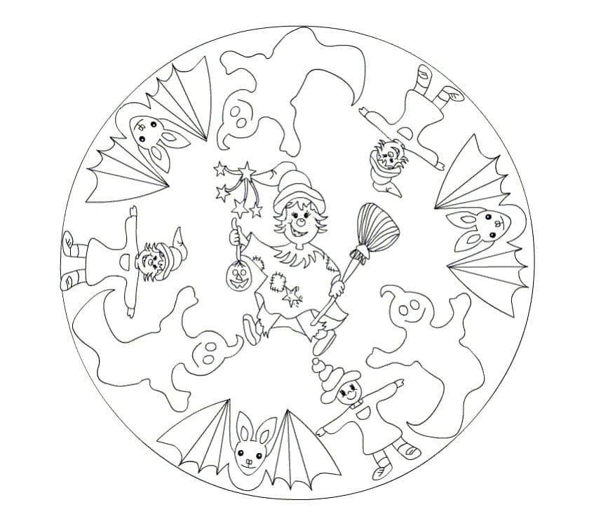 Dibujos de Mandalas de Halloween para Colorear