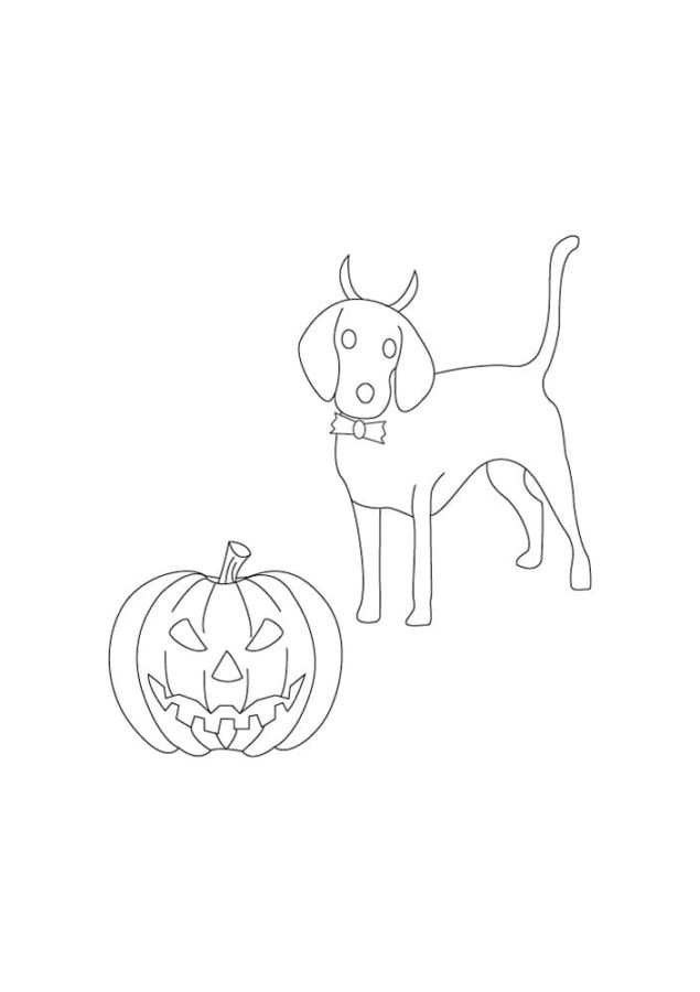 Dibujos de Perro de Halloween para Colorear