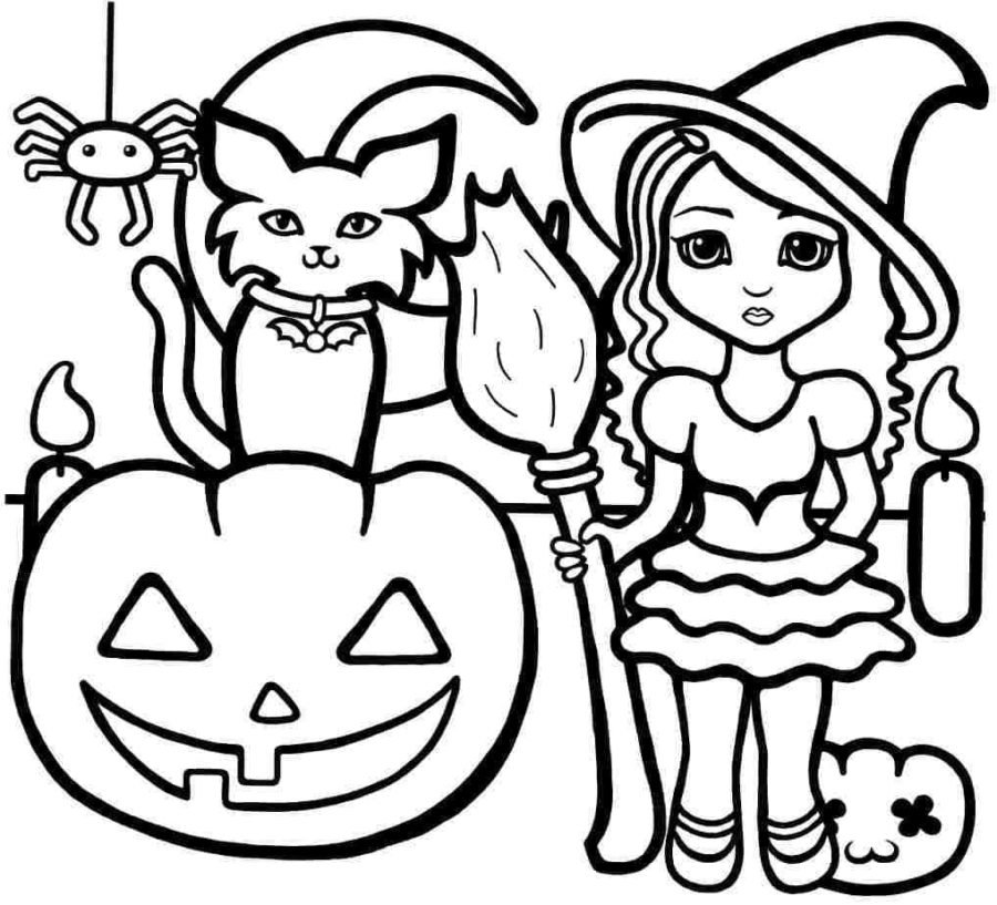 Dibujos de Kawaii Halloween para Colorear