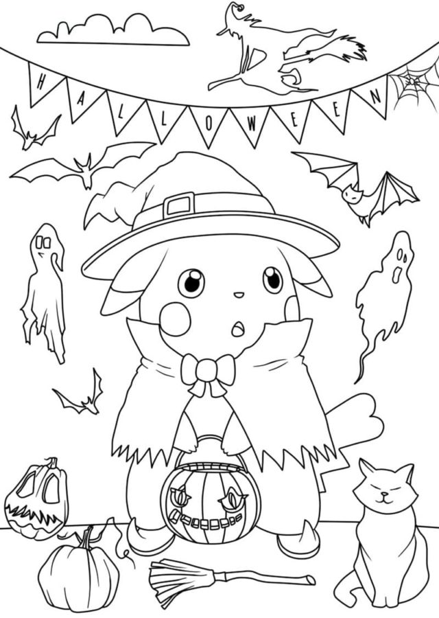 Dibujos de Kawaii Halloween para Colorear