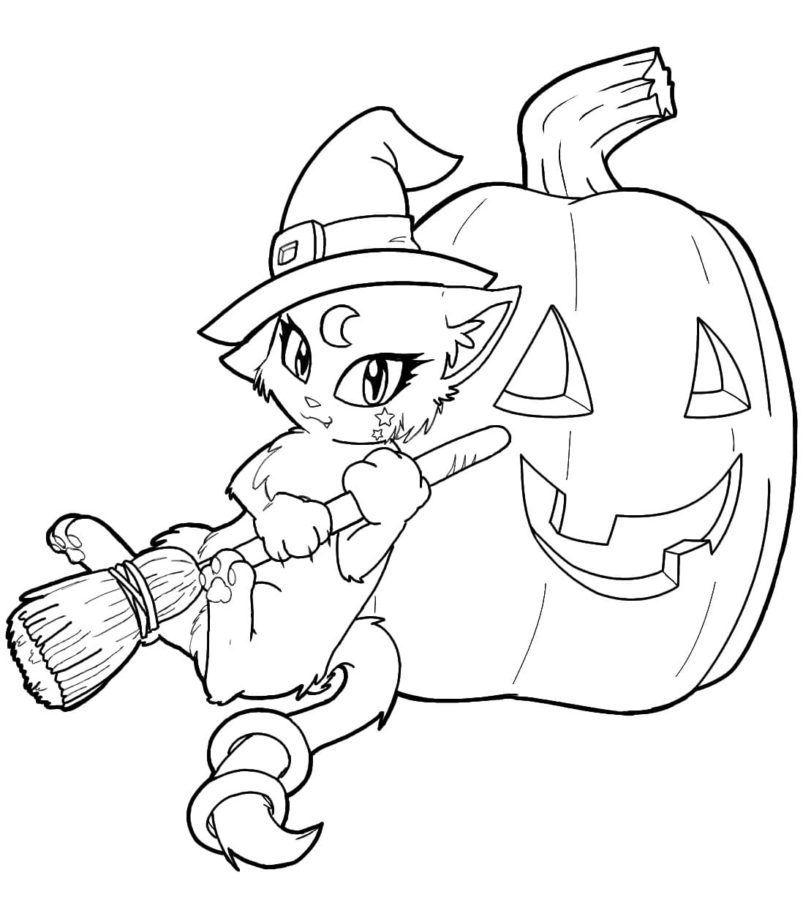 Dibujos de Kawaii Halloween para Colorear
