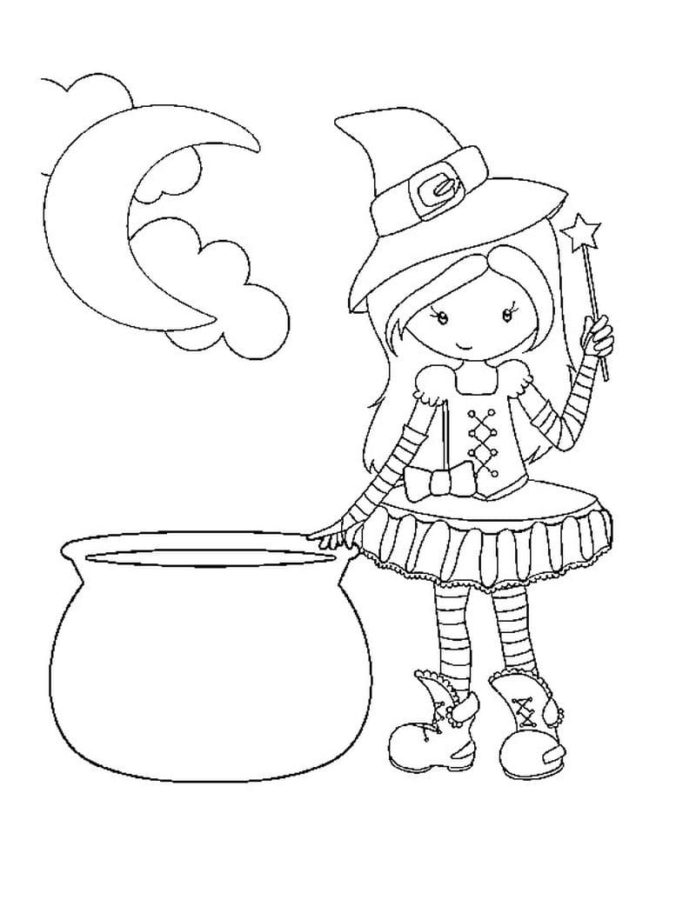 Dibujos de Kawaii Halloween para Colorear