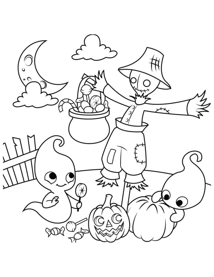 Dibujos de Kawaii Halloween para Colorear