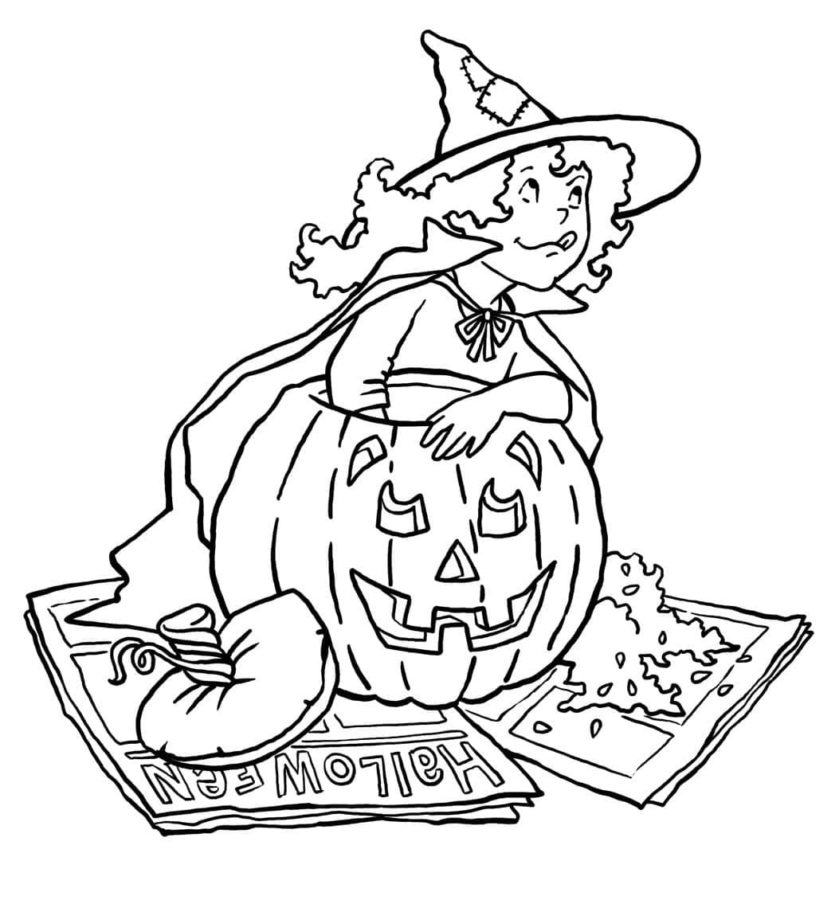 Dibujos de Kawaii Halloween para Colorear