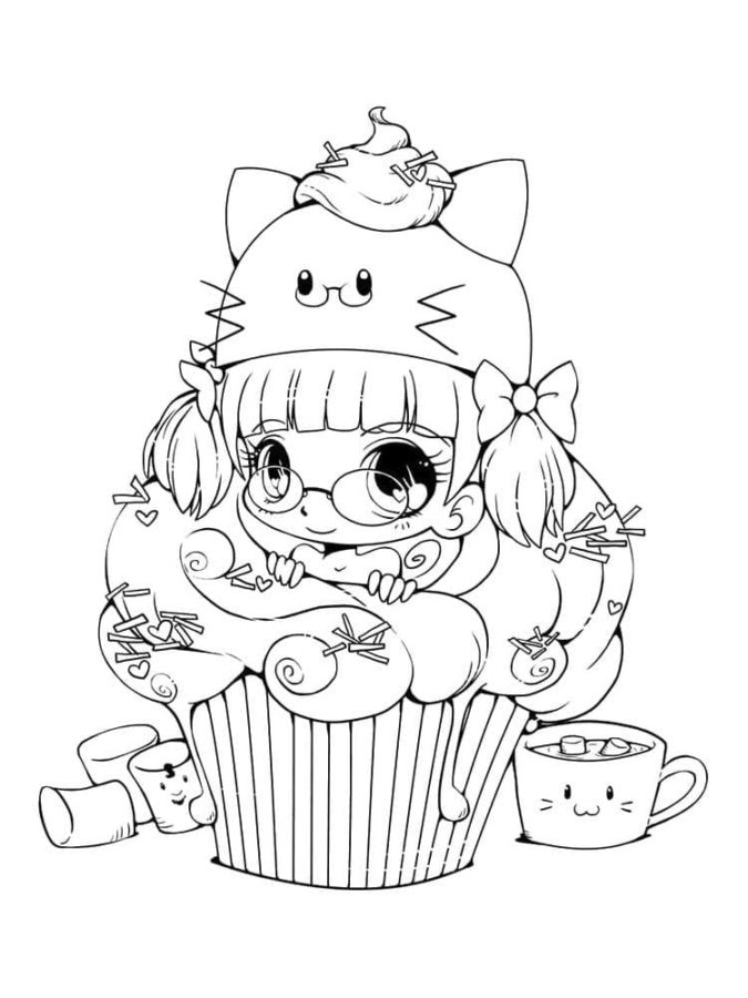 Dibujos de Kawaii Halloween para Colorear
