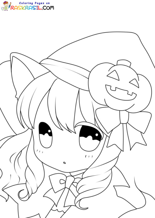 Dibujos de Kawaii Halloween para Colorear