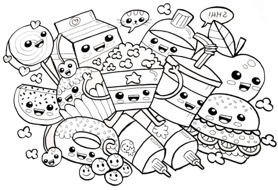 Dibujos de Kawaii Halloween para Colorear