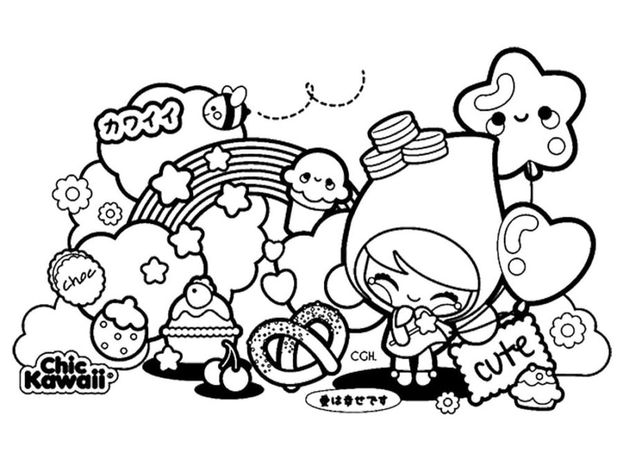 Dibujos de Kawaii Halloween para Colorear