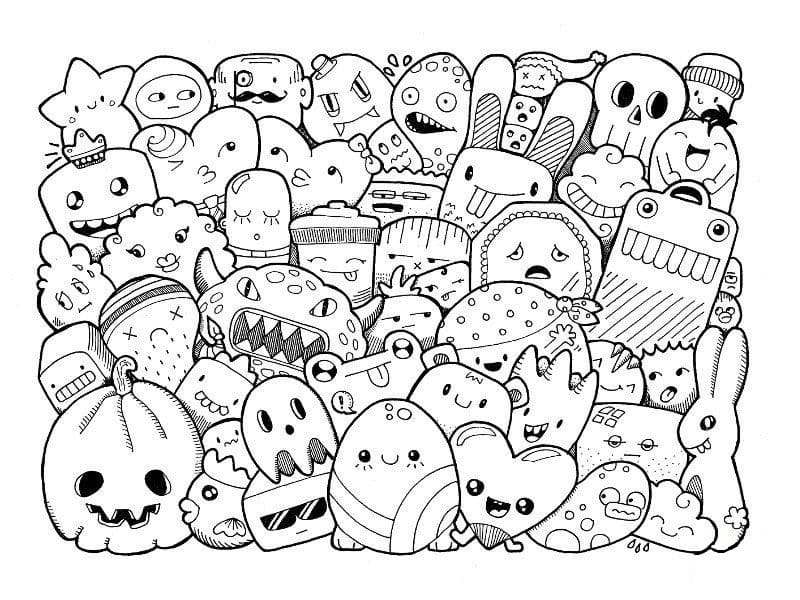 Dibujos de Kawaii Halloween para Colorear