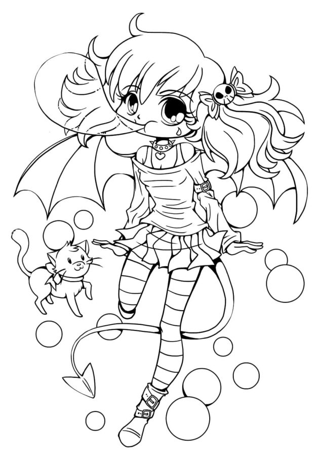 Dibujos de Kawaii Halloween para Colorear