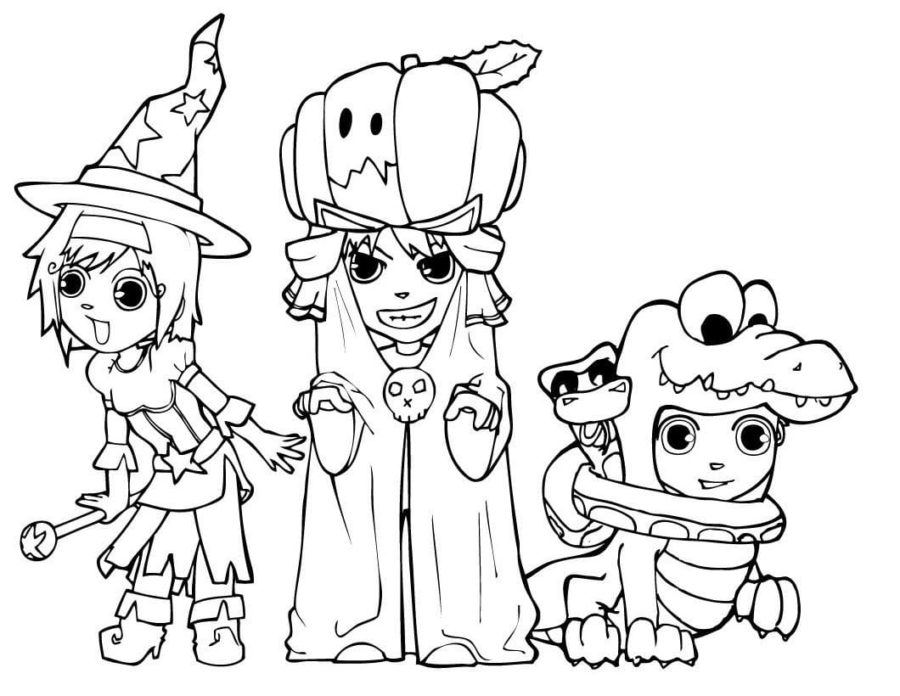 Dibujos de Kawaii Halloween para Colorear