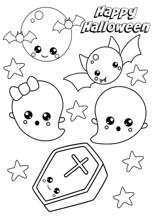 Dibujos de Kawaii Halloween para Colorear