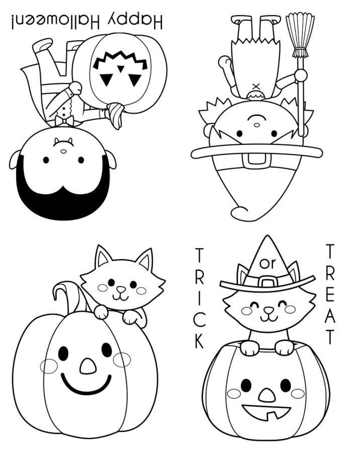 Dibujos de Kawaii Halloween para Colorear