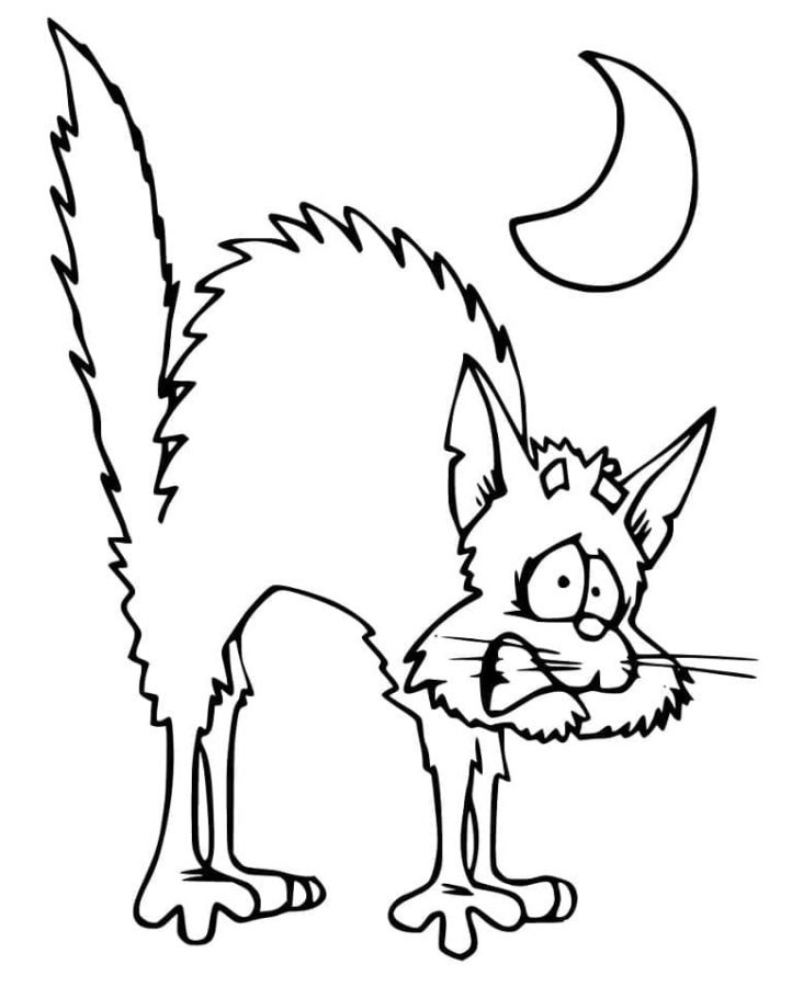 Dibujos de Gato en Halloween para Colorear