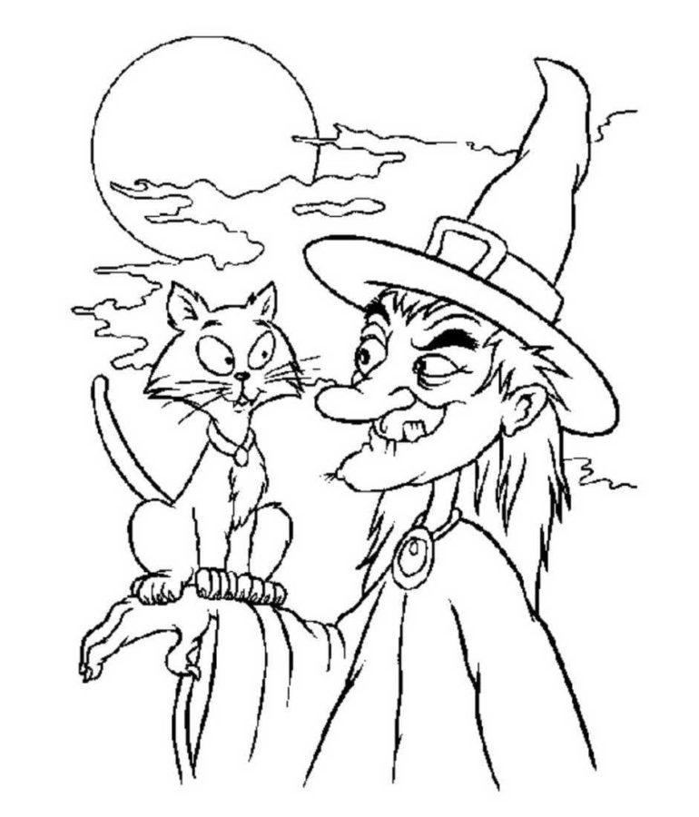 Dibujos de Gato en Halloween para Colorear