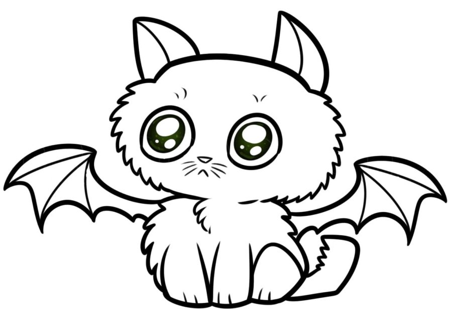 Dibujos de Gato en Halloween para Colorear