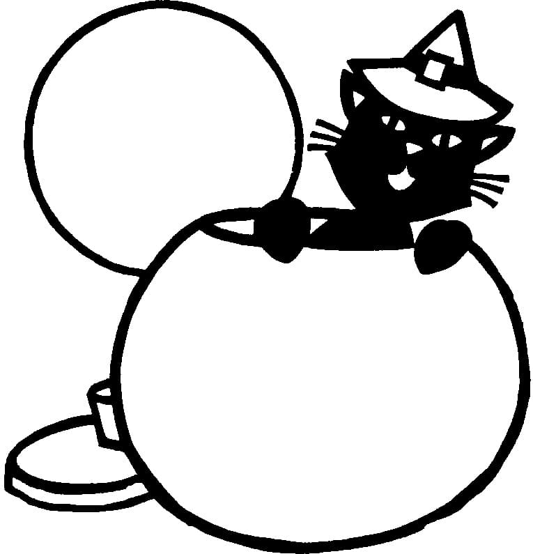 Dibujos de Gato en Halloween para Colorear