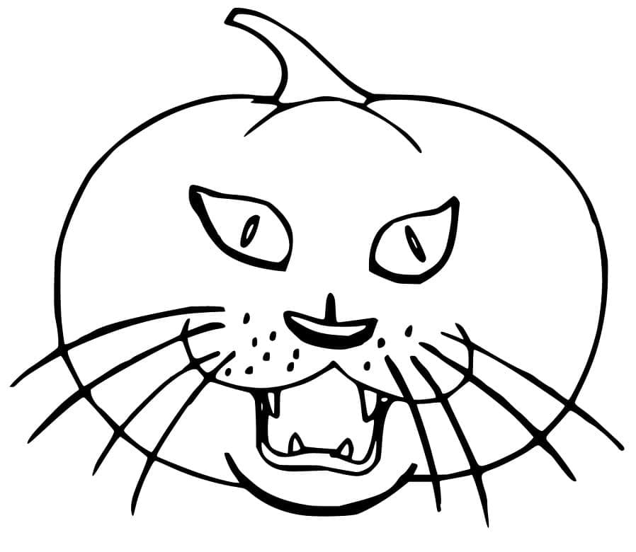 Dibujos de Gato en Halloween para Colorear