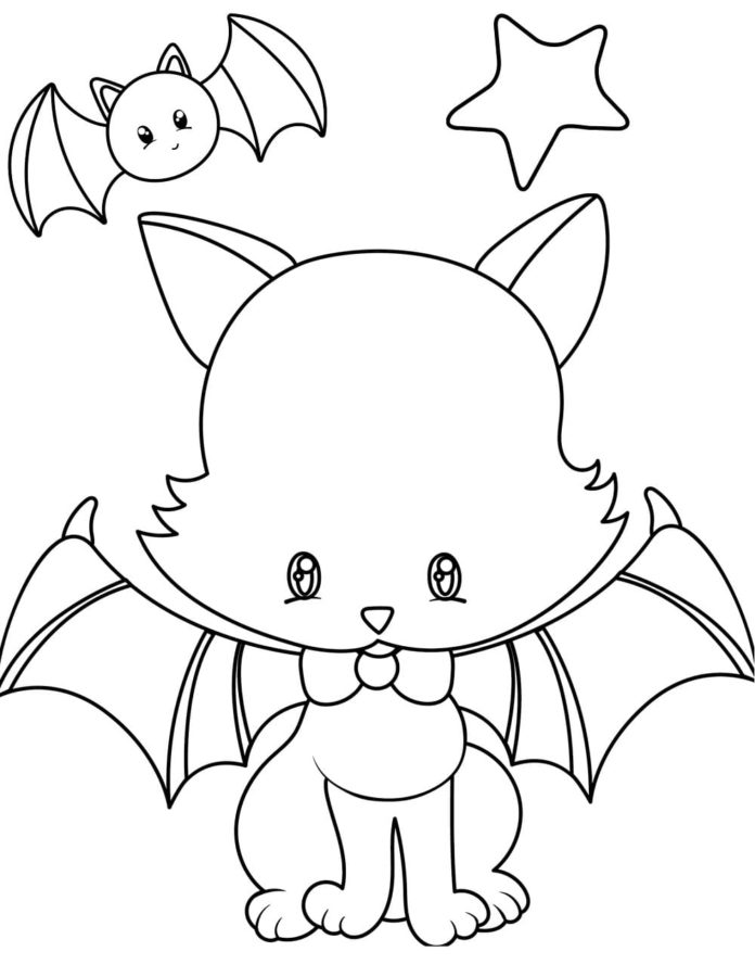 Dibujos de Gato en Halloween para Colorear
