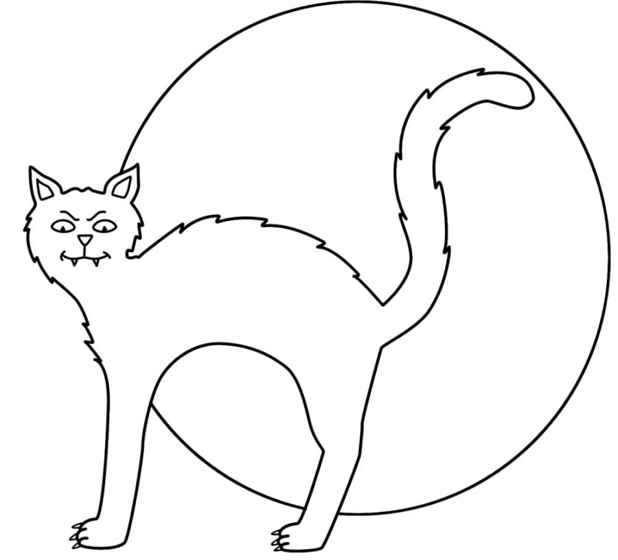 Dibujos de Gato en Halloween para Colorear