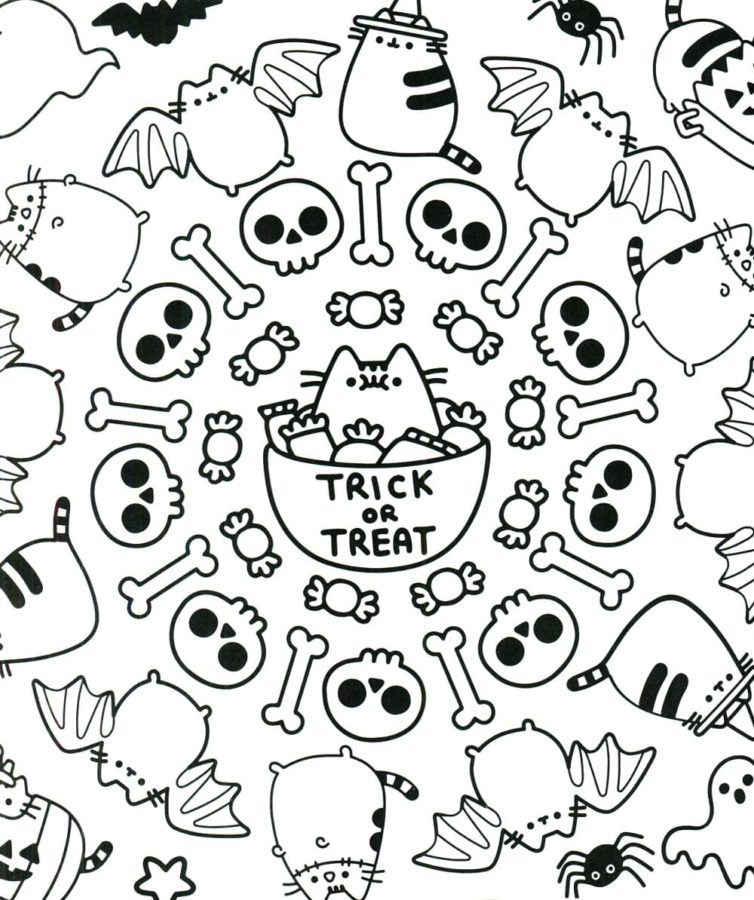 Dibujos de Gato en Halloween para Colorear